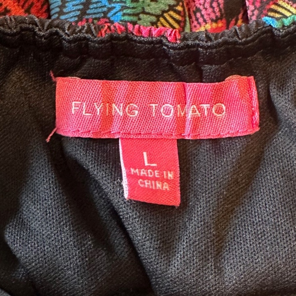 Flying Tomato black floral maxi dress L - Picture 8 of 8